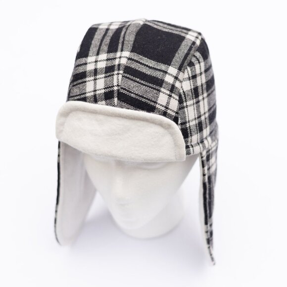 Boys Upcycled Trapper Aviator Vintage Wool Plaid Hat - Picture 5 of 5